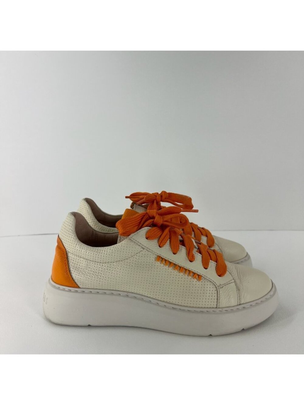 Hispanitas Oceania Mandarin Leather Sneakers Womens 36 Triflow Gel Cream Orange